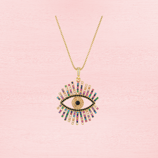 Rainbow Evil Eye Necklace